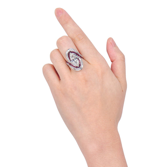 White Diamond and Ruby Ring, 4.30 Ct. (7.77 Ct. TW), GIA Certified 5221919332