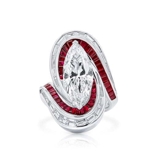 White Diamond and Ruby Ring, 4.30 Ct. (7.77 Ct. TW), GIA Certified 5221919332