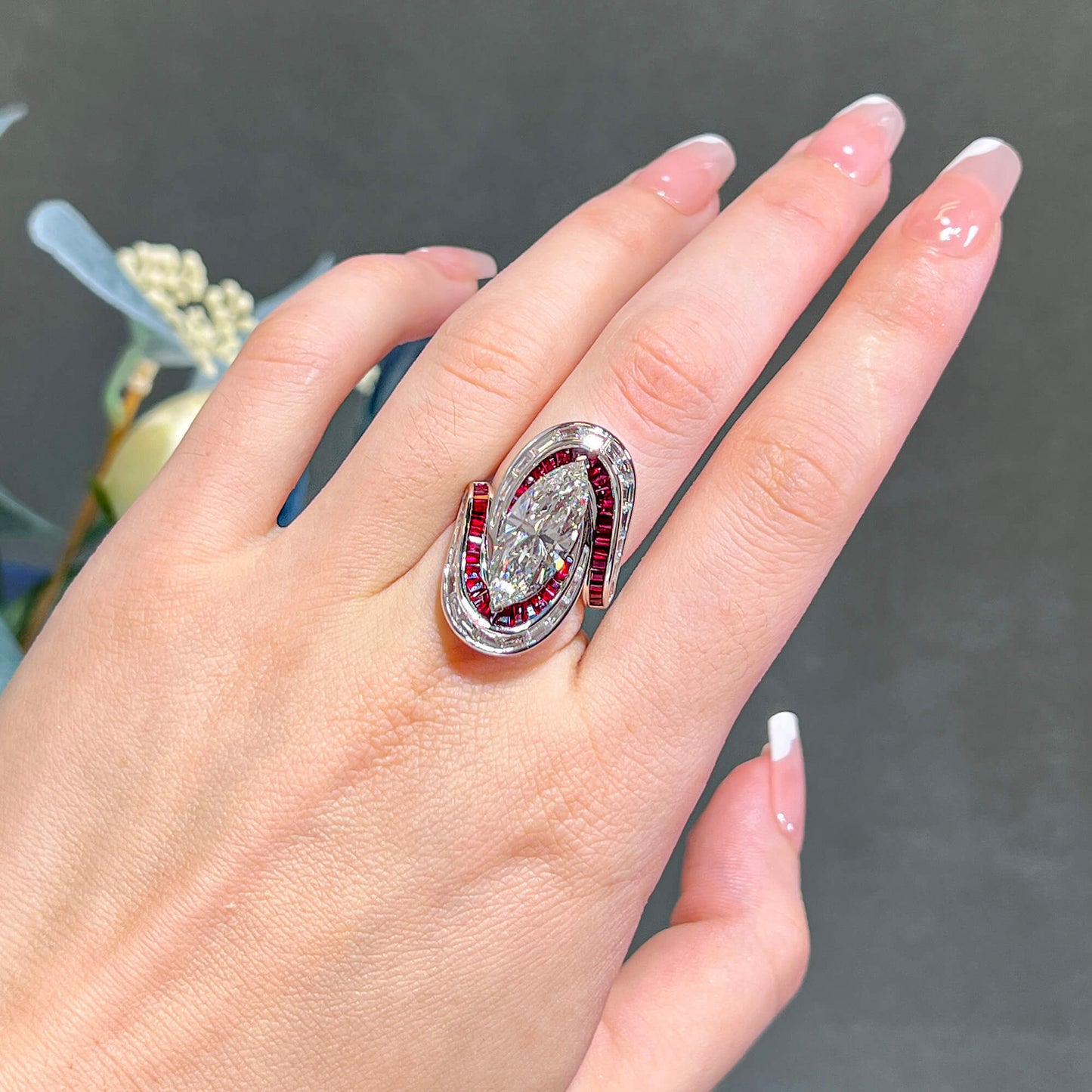 White Diamond and Ruby Ring, 4.30 Ct. (7.77 Ct. TW), GIA Certified 5221919332