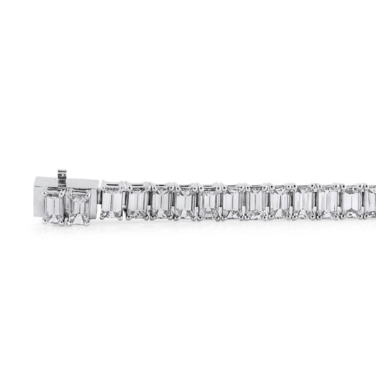 White Diamond Bracelet, 10.12 Ct. TW, Emerald shape