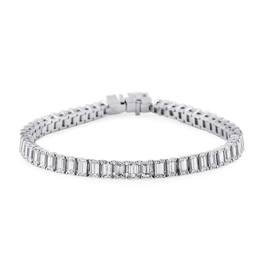 White Diamond Bracelet, 10.12 Ct. TW, Emerald shape