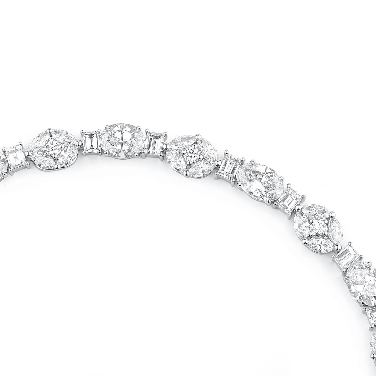 White Diamond Bracelet, 14.30 Ct. TW, Oval Shape, GIA Certified