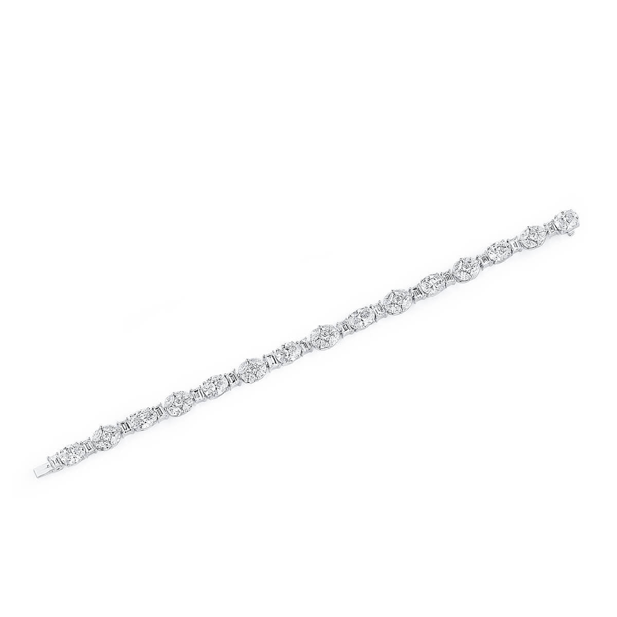 White Diamond Bracelet, 14.30 Ct. TW, Oval Shape, GIA Certified