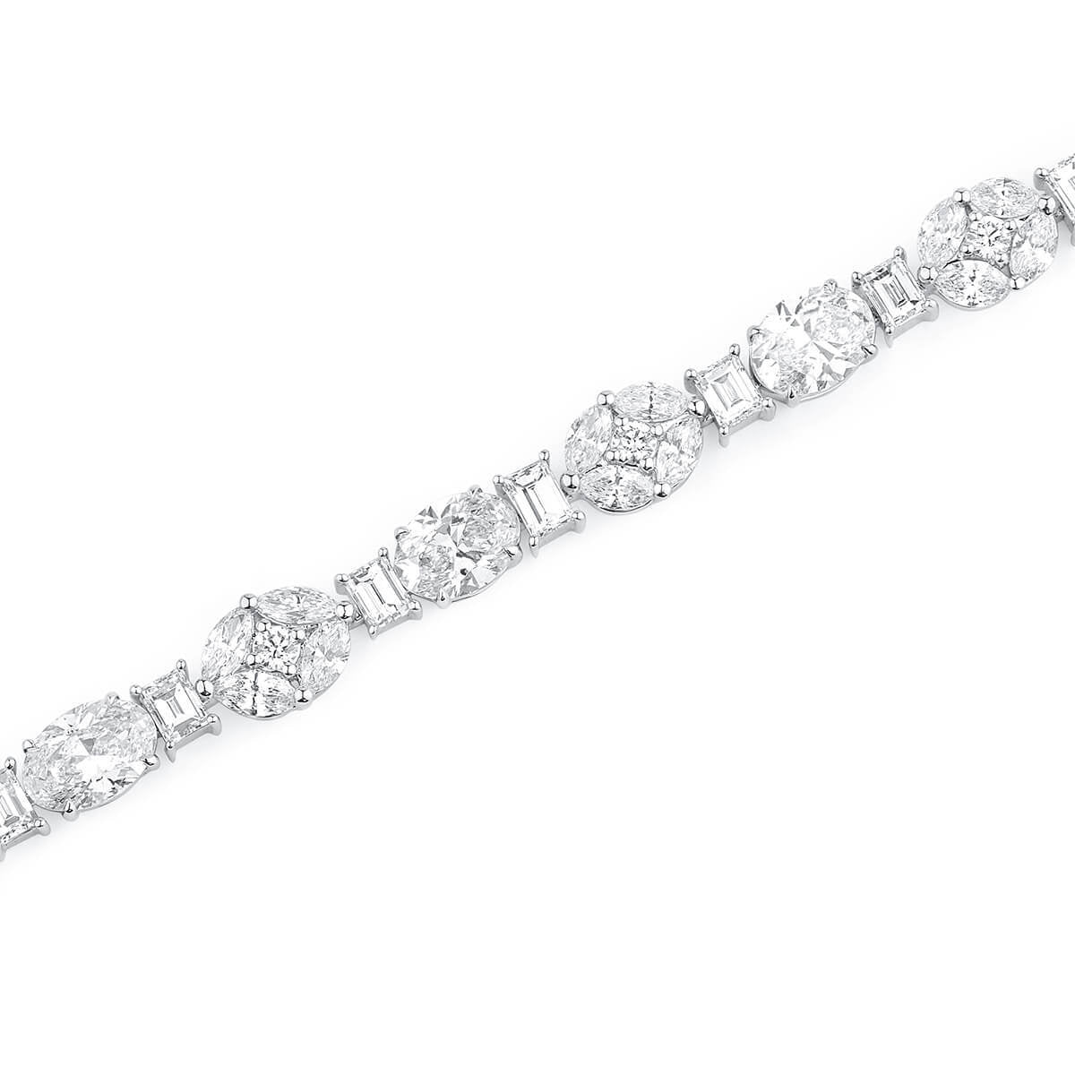 White Diamond Bracelet, 14.30 Ct. TW, Oval Shape, GIA Certified