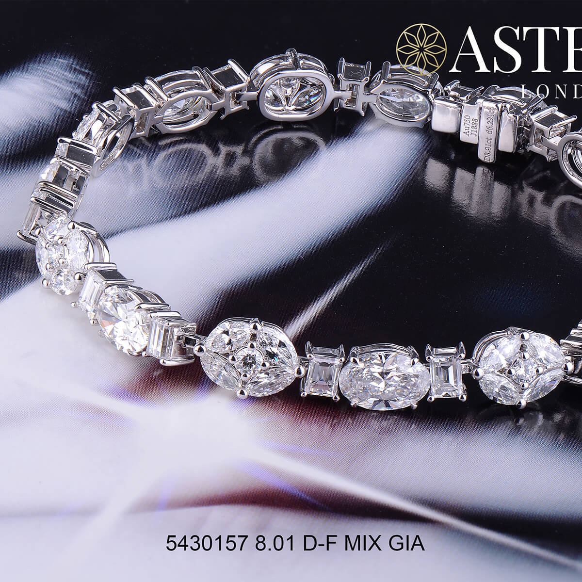 White Diamond Bracelet, 14.30 Ct. TW, Oval Shape, GIA Certified
