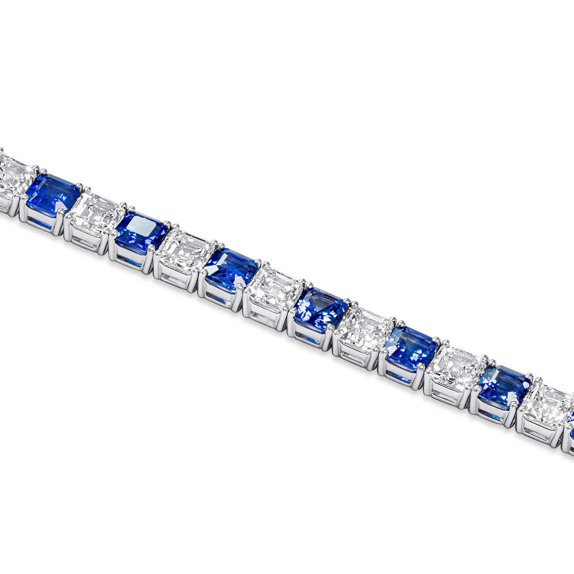 White Diamond Bracelet, 19.96 Ct. TW, Asscher Shape, GIA Certified