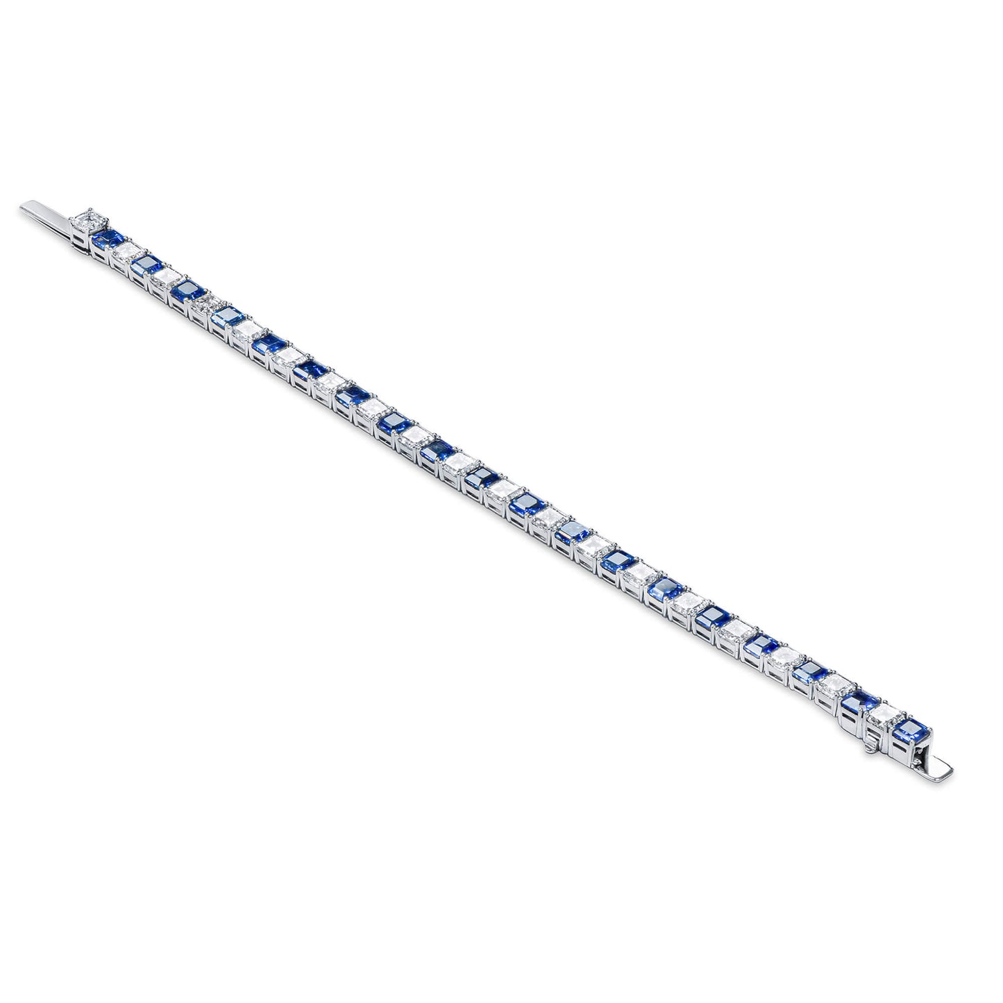 White Diamond Bracelet, 19.96 Ct. TW, Asscher Shape, GIA Certified