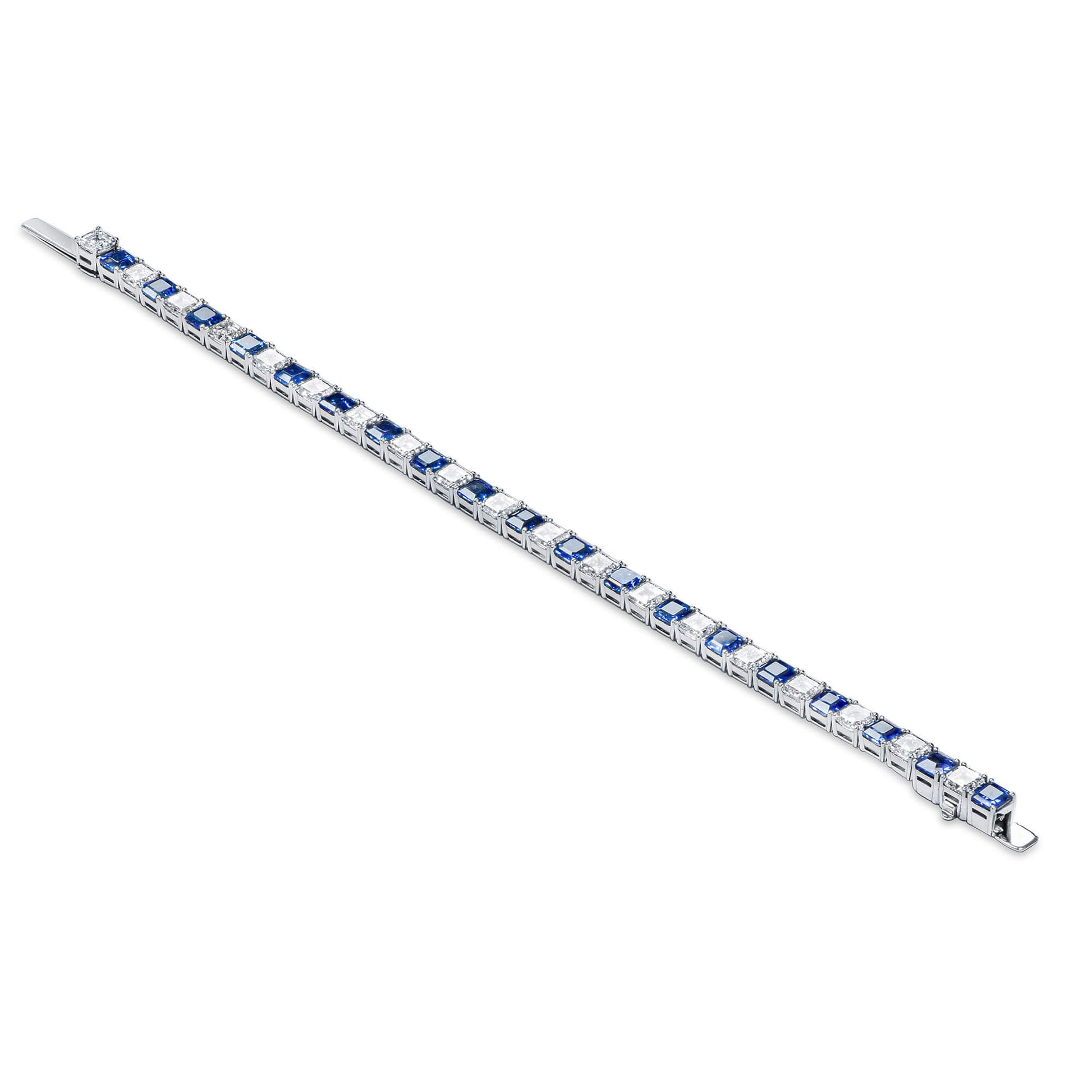 White Diamond Bracelet, 19.96 Ct. TW, Asscher Shape, GIA Certified