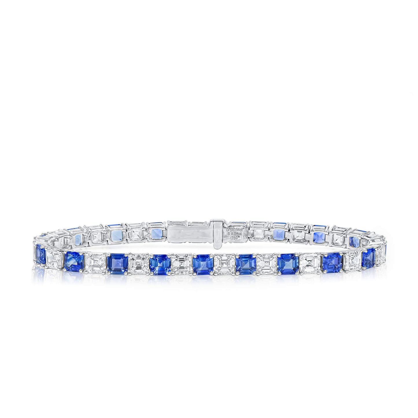 White Diamond Bracelet, 19.96 Ct. TW, Asscher Shape, GIA Certified