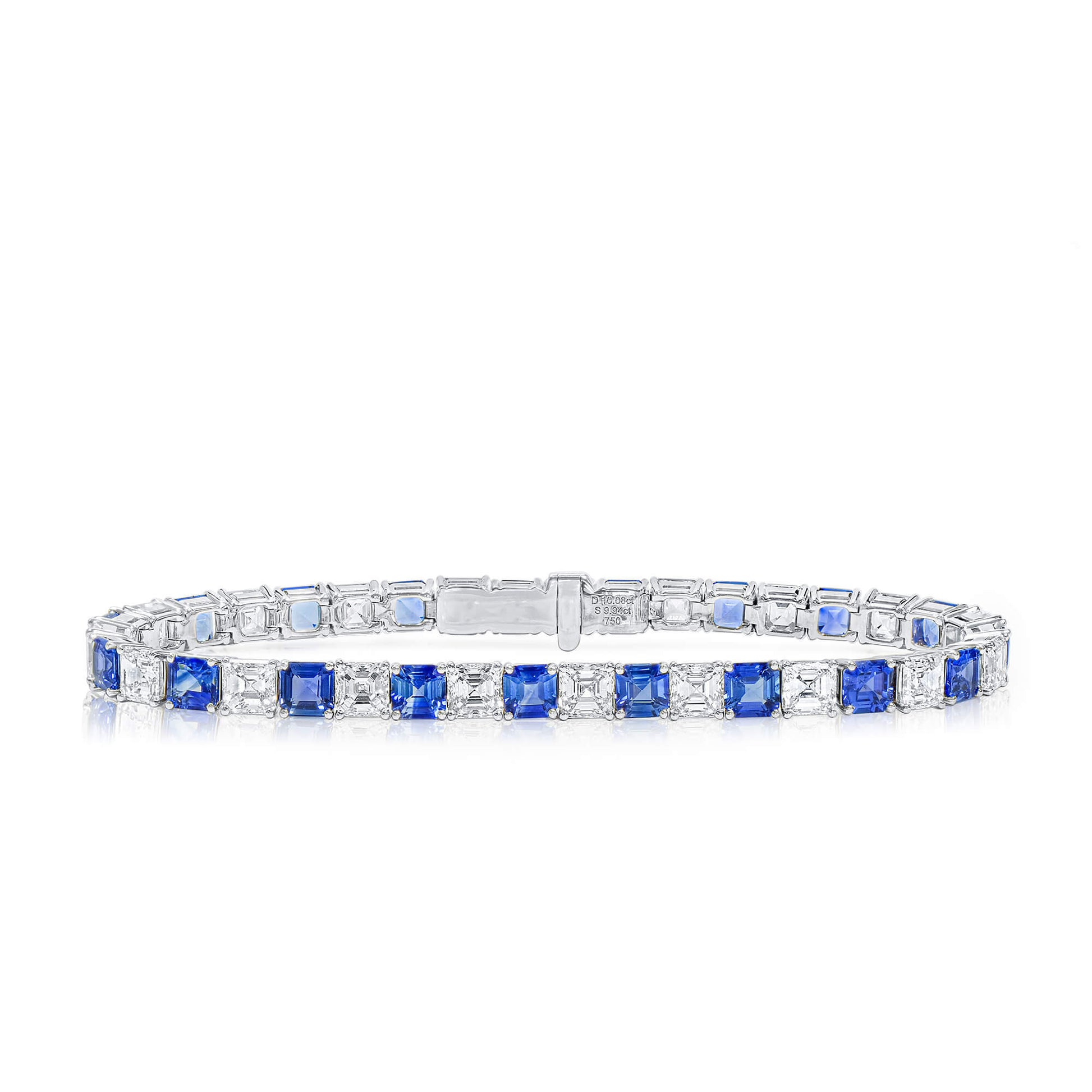 White Diamond Bracelet, 19.96 Ct. TW, Asscher Shape, GIA Certified
