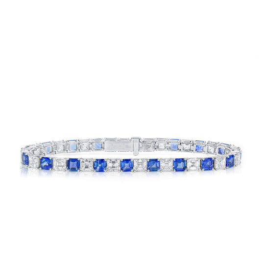 白钻石手链，19.96 克拉，总重，阿斯切形，GIA 认证