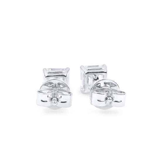 Natural Diamond Stud Earrings, 18K White Gold, Asscher Shape, 1.00 Ct. TW