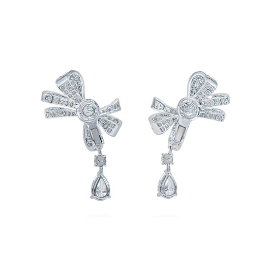White Diamond Earrings, 2.36 Ct. TW, Pear Shape, GIA Certified