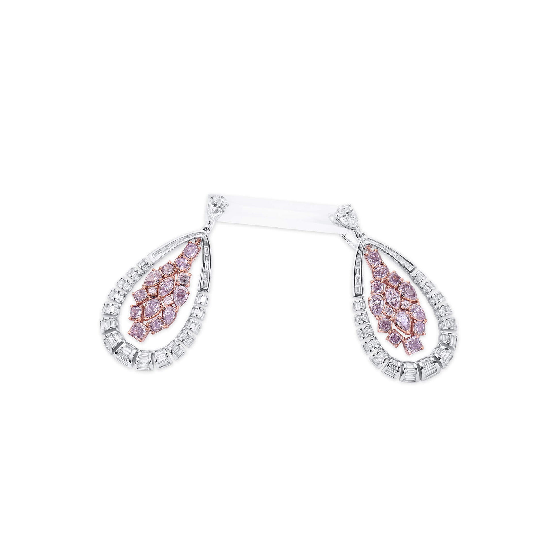 White Diamond Earrings, 5.49 Ct. TW, Round Shape, EG_LAB Certified