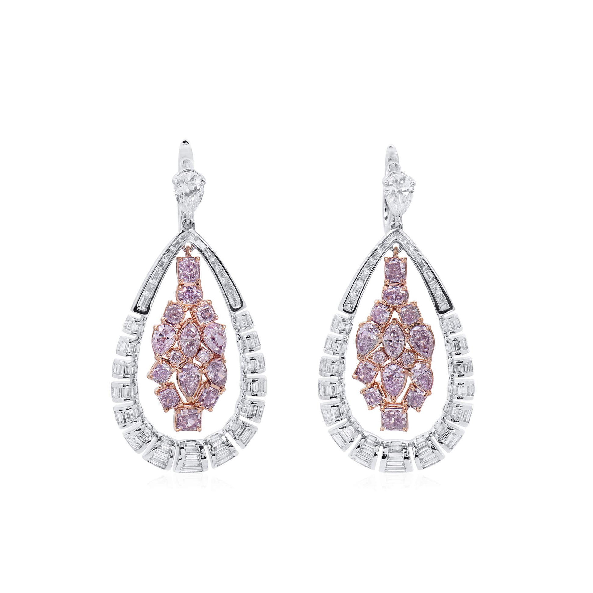 White Diamond Earrings, 5.49 Ct. TW, Round Shape, EG_LAB Certified