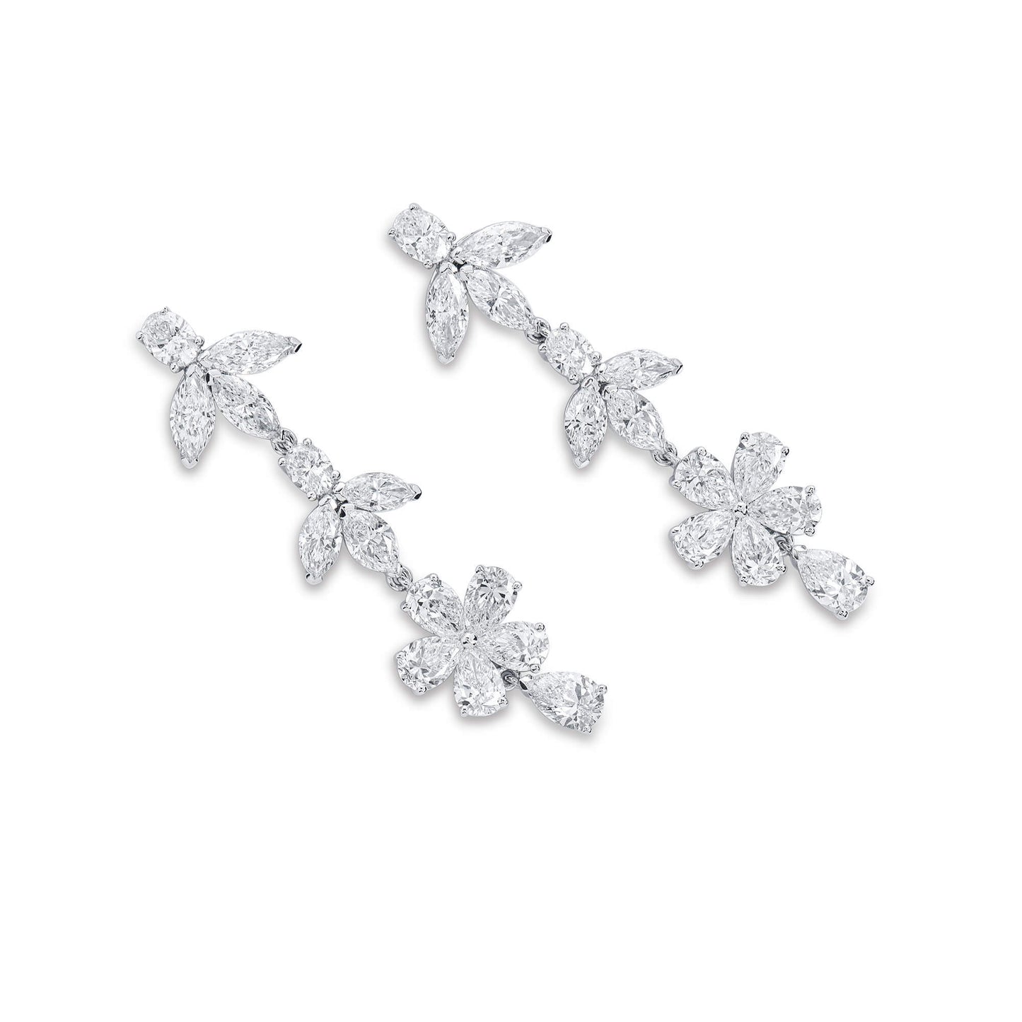 White Diamond Earrings, 5.92 Ct. TW, MIX shape