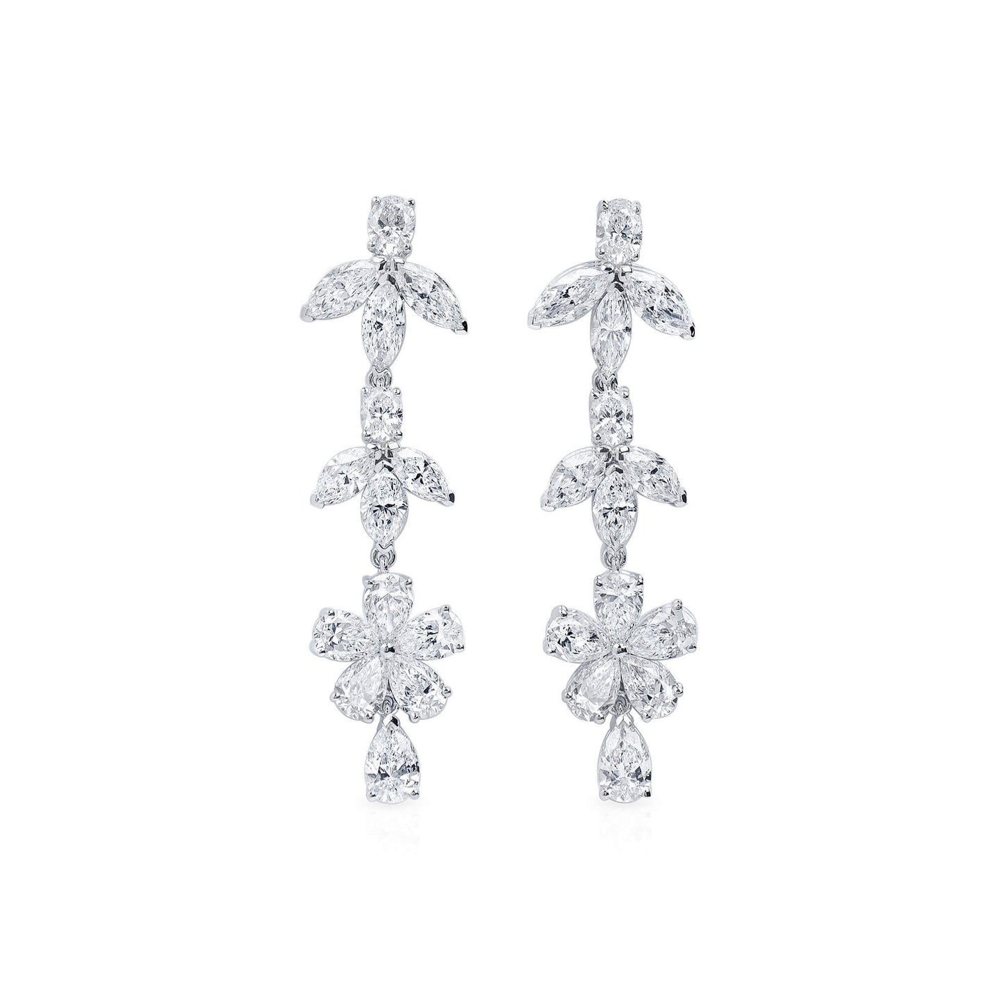 White Diamond Earrings, 5.92 Ct. TW, MIX shape