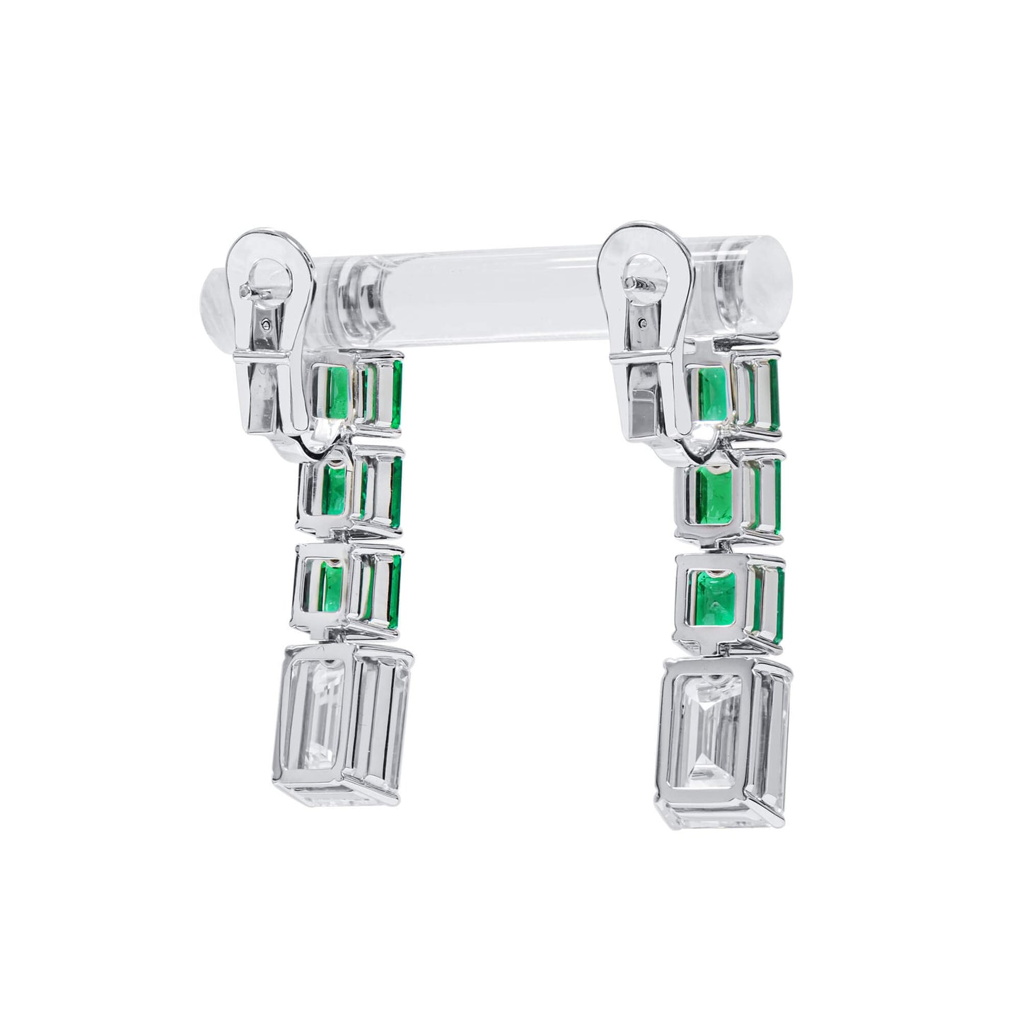 White Diamond Earrings, 8.04 Ct. TW, Emerald Shape, GIA Certified