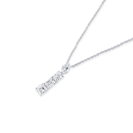 White Diamond Pendant, 2.15 Ct. TW, Asscher Shape, GIA Certified