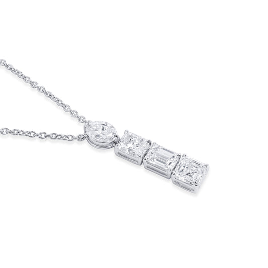 White Diamond Pendant, 2.15 Ct. TW, Asscher Shape, GIA Certified