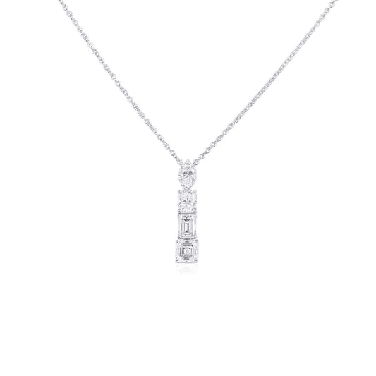 White Diamond Pendant, 2.15 Ct. TW, Asscher Shape, GIA Certified