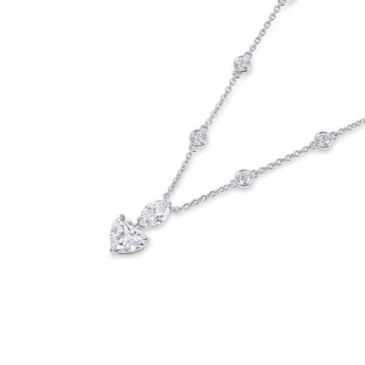 White Diamond Pendant, 2.52 Ct. TW, Heart Shape, GIA Certified
