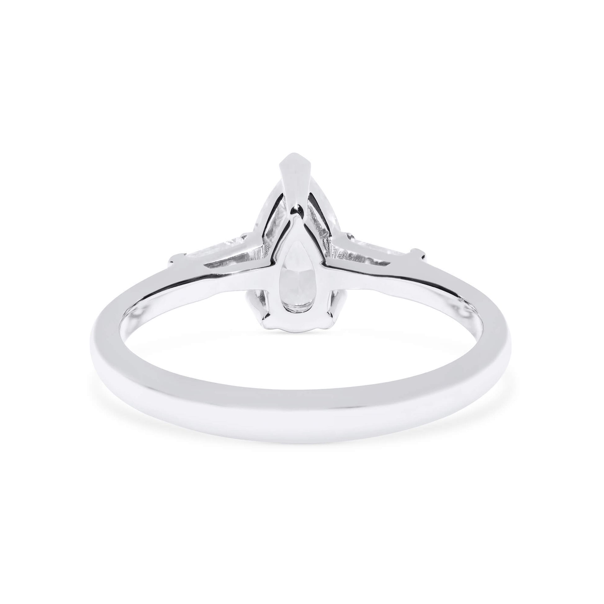 White Diamond Ring, 0.62 Ct. TW, Pear Shape, GIA Certified
