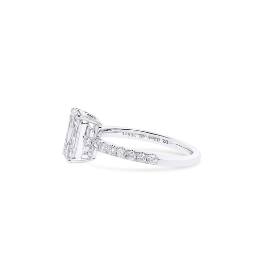 White Diamond Ring, 2.29 Ct. TW, Emerald Shape, GIA Certified