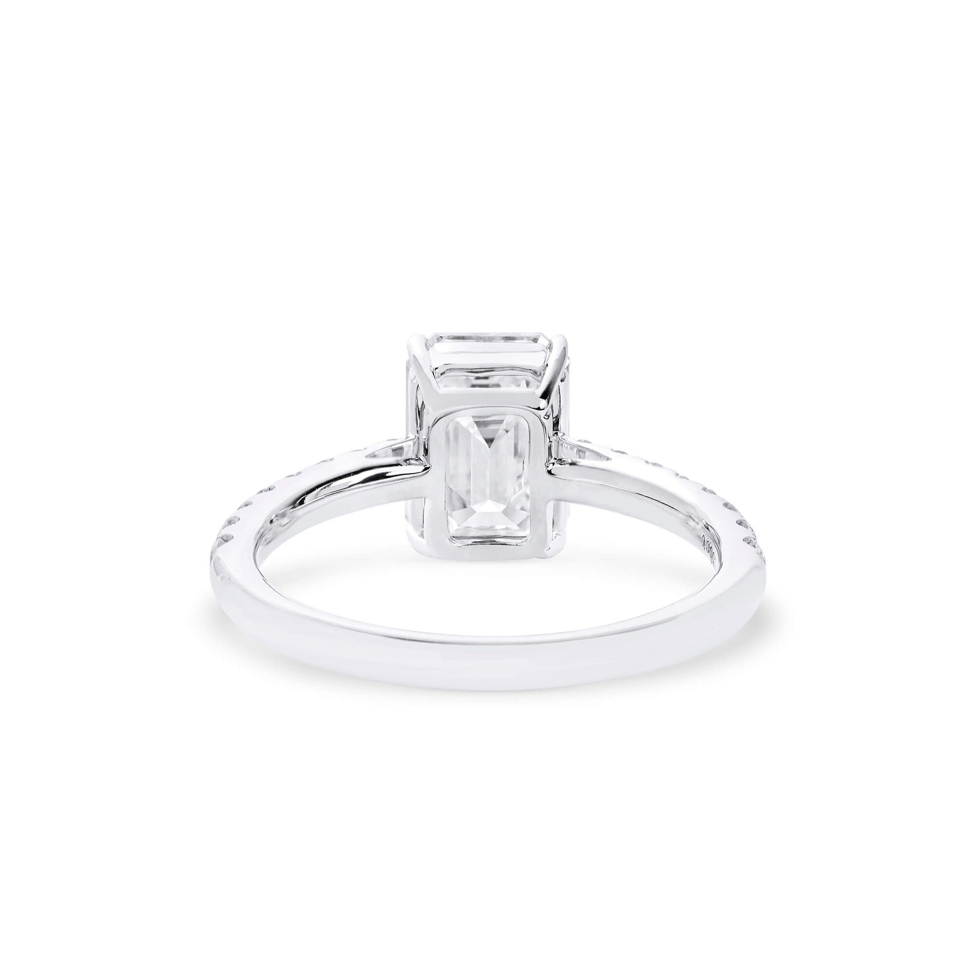 White Diamond Ring, 2.29 Ct. TW, Emerald Shape, GIA Certified