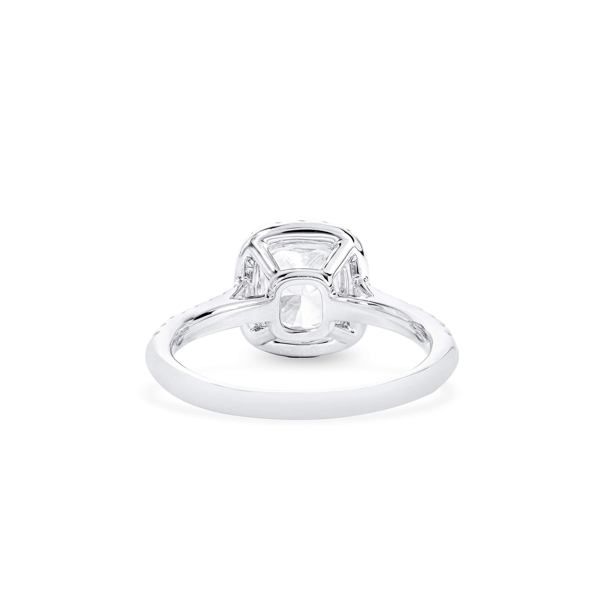 White Diamond Ring, 2.32 Ct. TW, Cushion Shape, GIA Certified