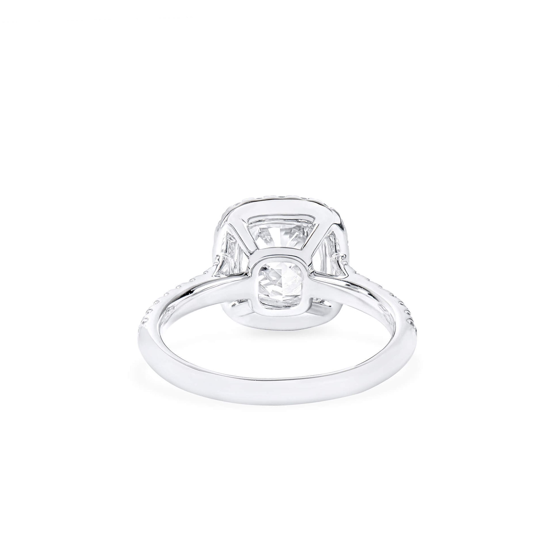 White Diamond Ring, 2.45 Ct. TW, Cushion Shape, GIA Certified
