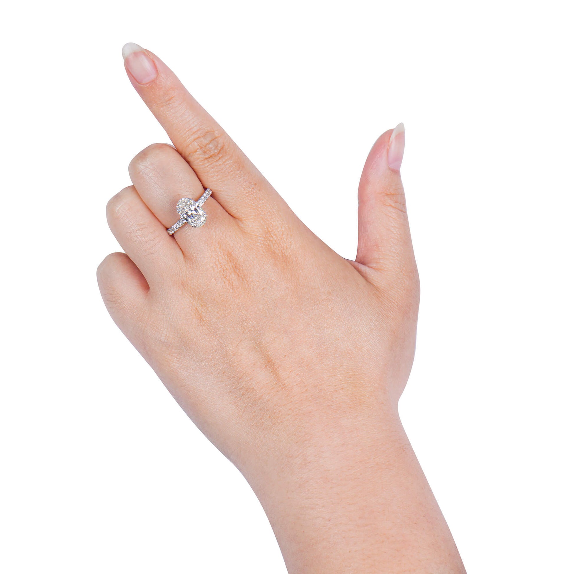 Natural Diamond Solitaire Ring, 18K White Gold, Oval Shape, 2.52 Ct. TW