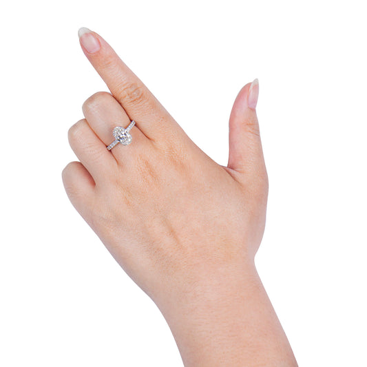 Natural Diamond Solitaire Ring, 18K White Gold, Oval Shape, 2.52 Ct. TW