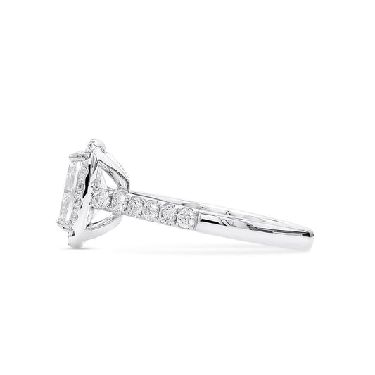 White Diamond Ring, 2.54 Ct. TW, Cushion Shape, GIA Certified