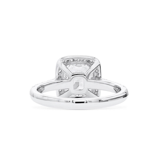 White Diamond Ring, 2.54 Ct. TW, Cushion Shape, GIA Certified