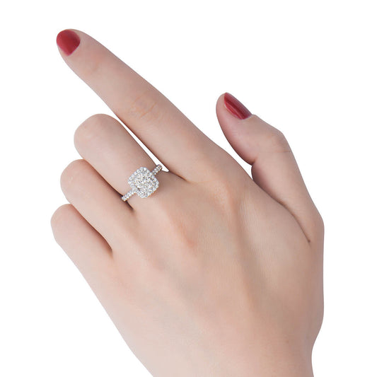 White Diamond Ring, 2.54 Ct. TW, Cushion Shape, GIA Certified