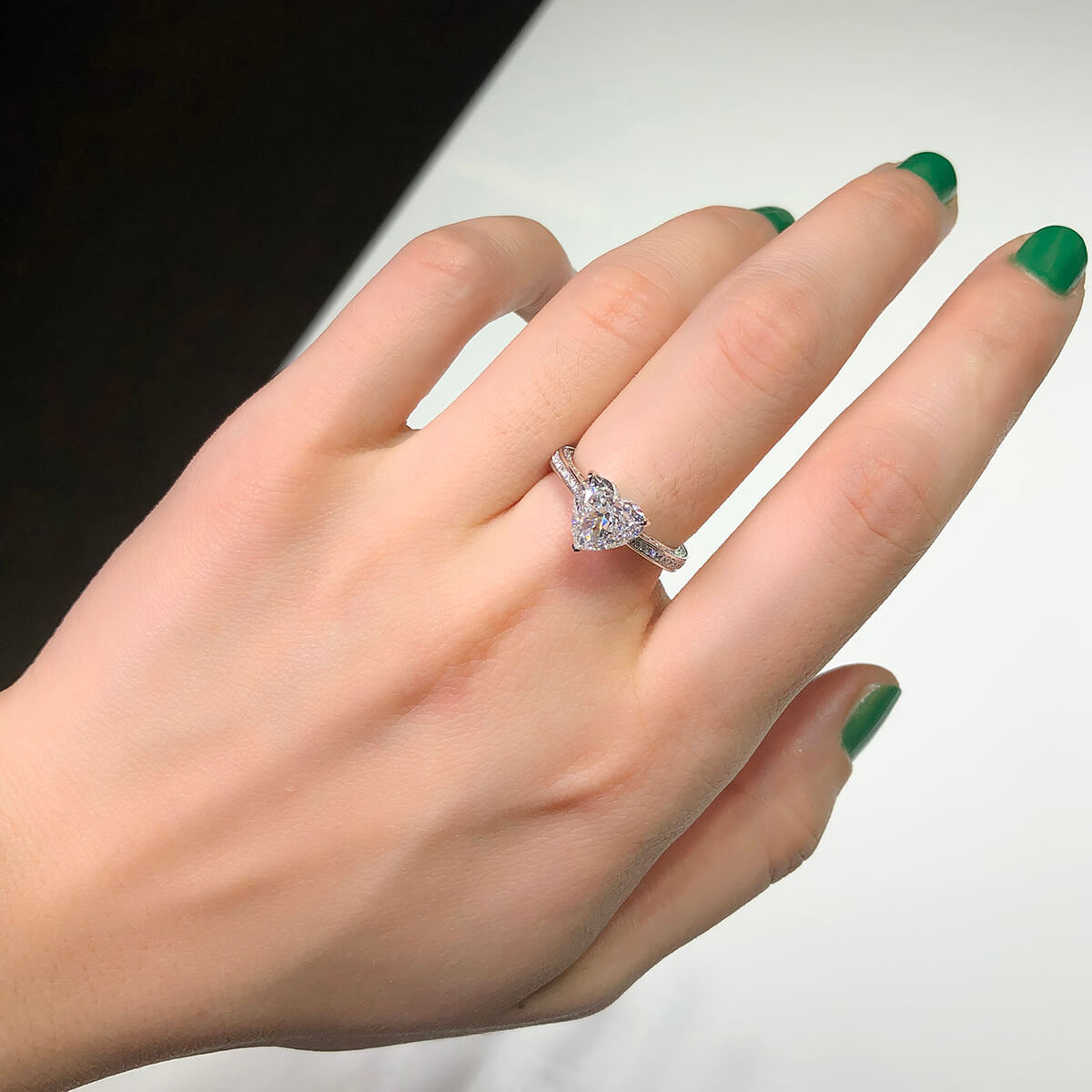 White Diamond Ring, 2.70 Ct. TW, Heart Shape, GIA Certified