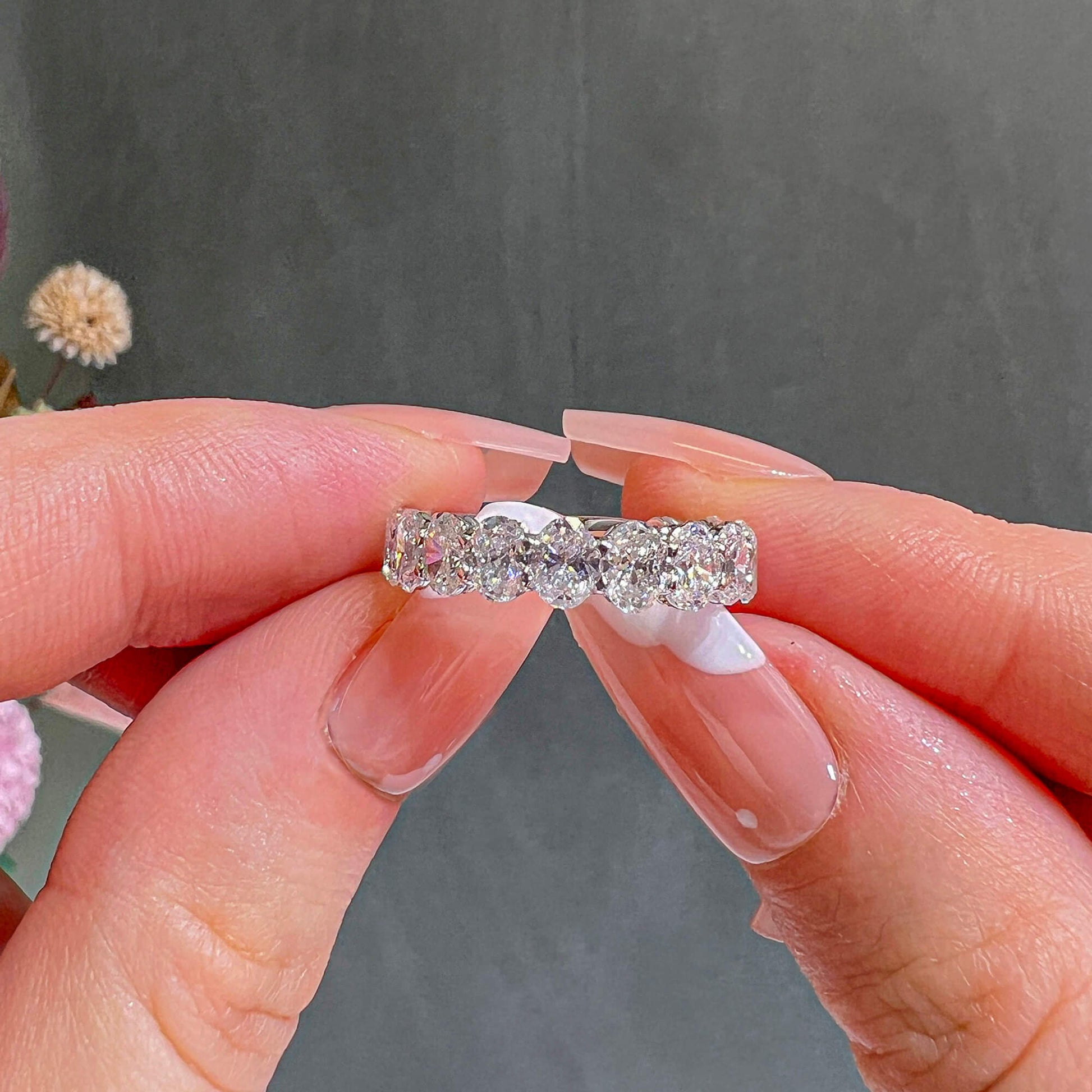 White Diamond Ring, 3.12 Ct. TW, Oval shape