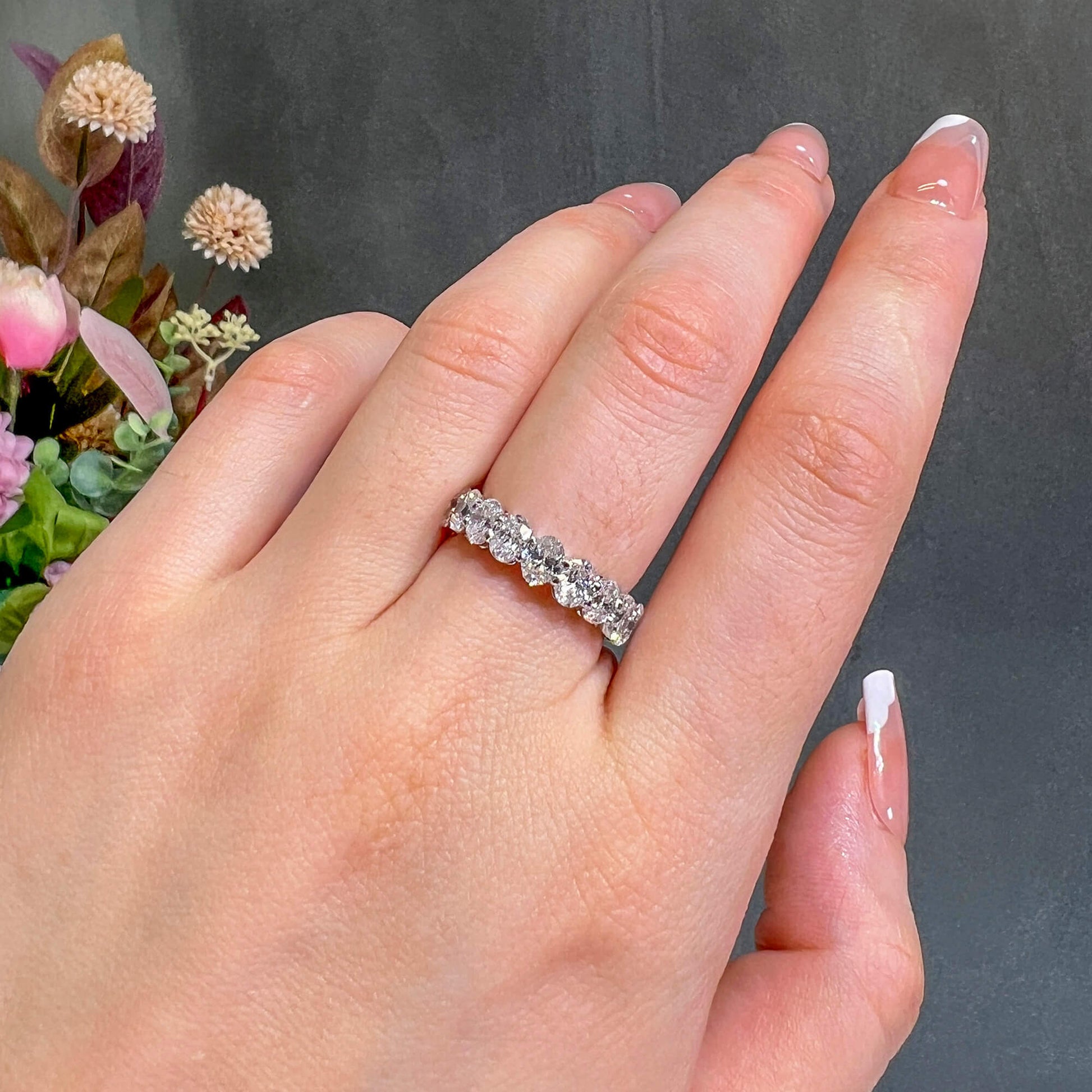 White Diamond Ring, 3.12 Ct. TW, Oval shape