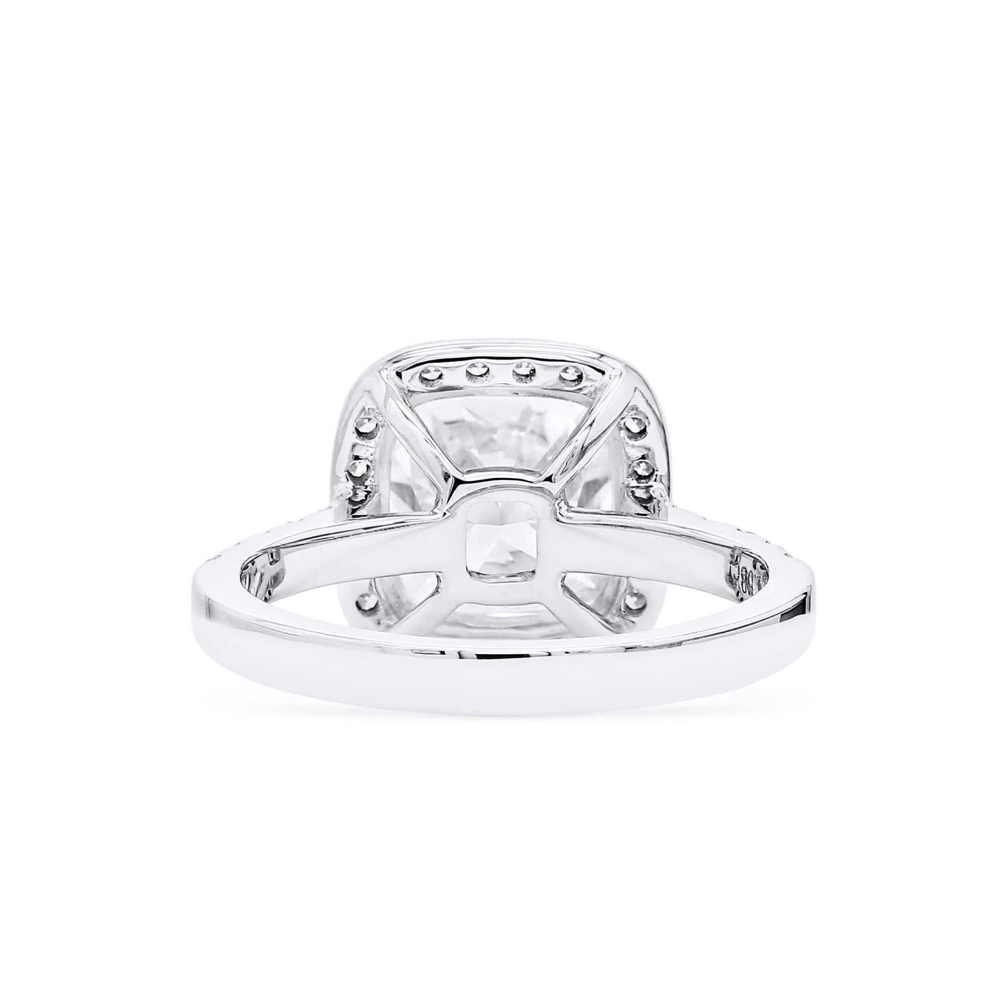 White Diamond Ring, 3.64 Ct. TW, Cushion Shape, GIA Certified