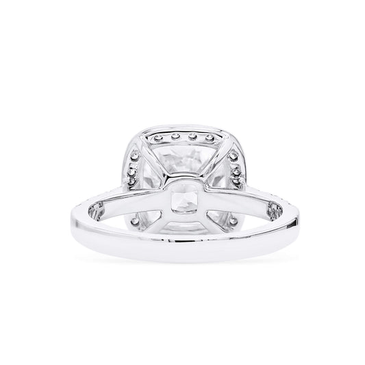 White Diamond Ring, 3.64 Ct. TW, Cushion Shape, GIA Certified