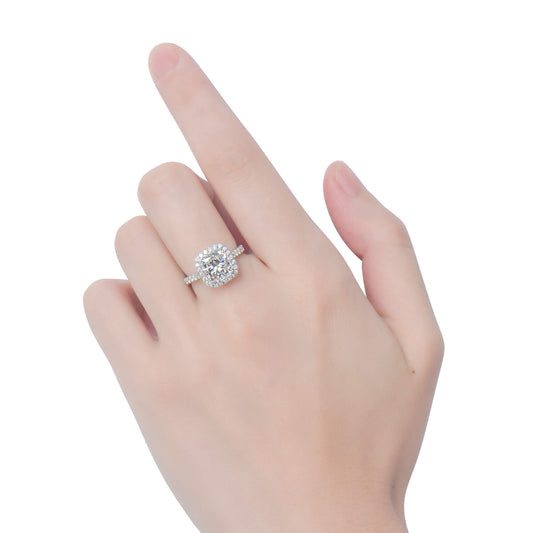 White Diamond Ring, 3.64 Ct. TW, Cushion Shape, GIA Certified