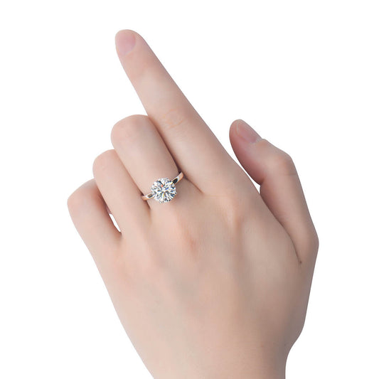 White Diamond Ring, 4.12 Ct. TW, Round Shape, GIA Certified