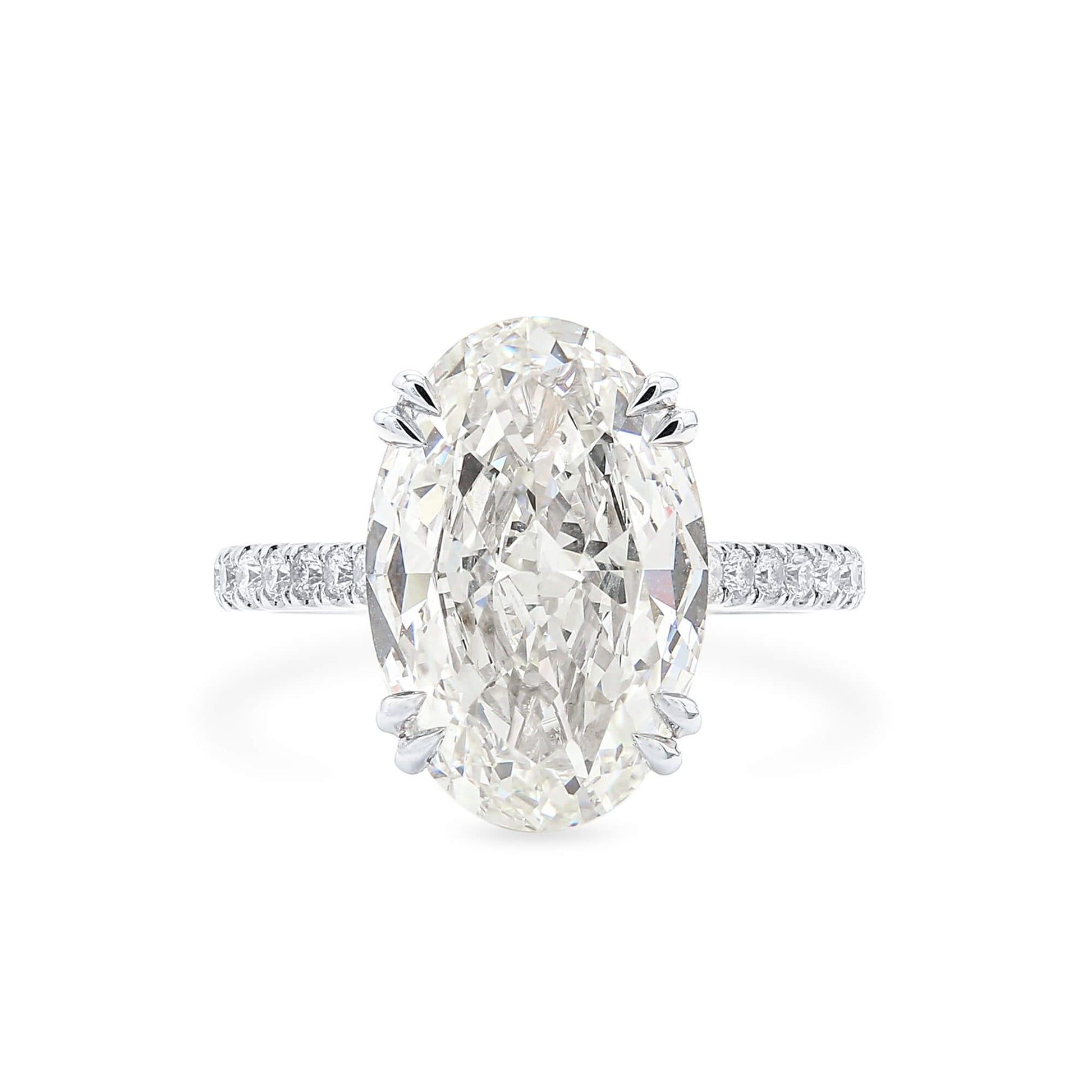 White Diamond Ring, 5.35 Ct. TW, Oval Shape, GIA Certified
