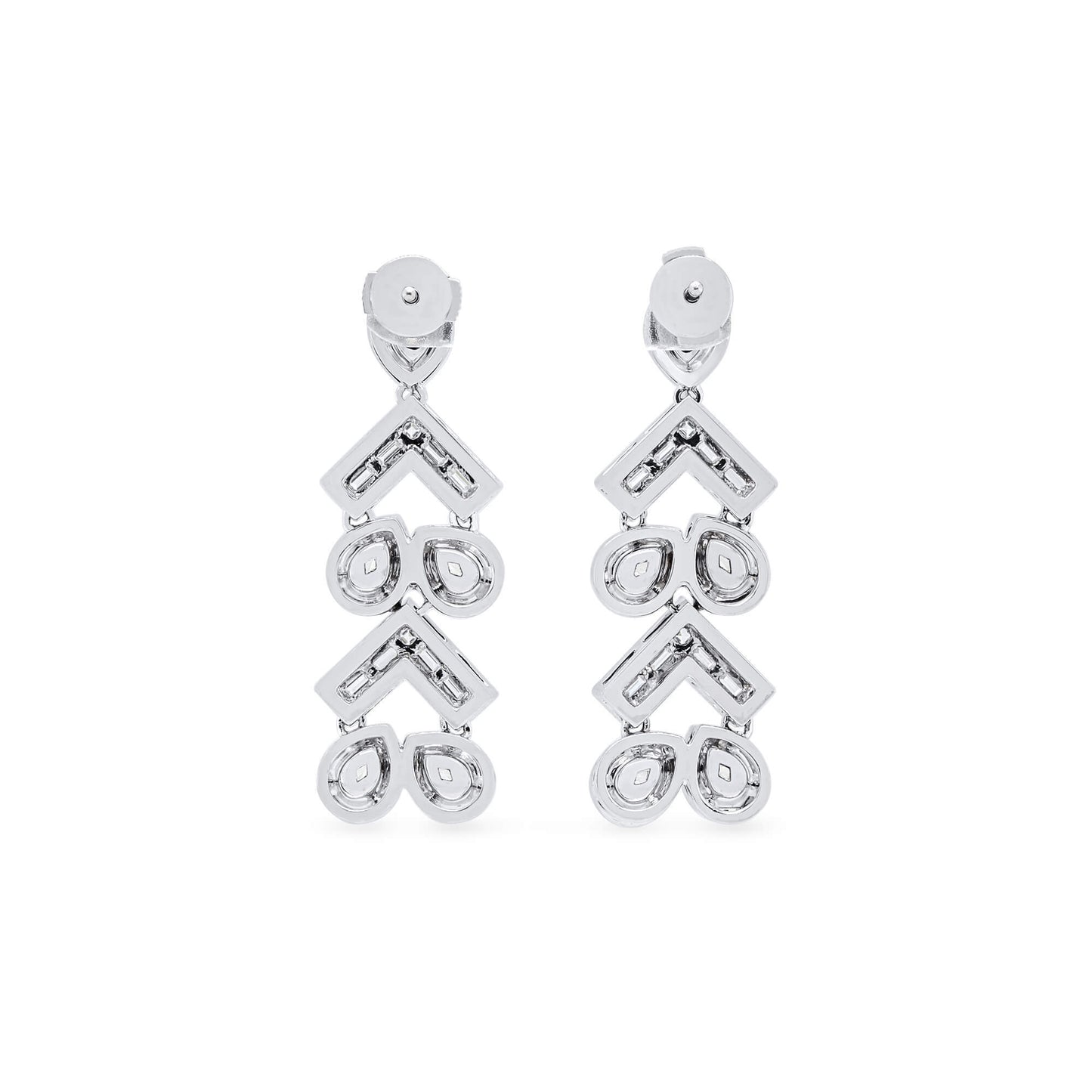 Yellow and White Diamond Earrings, 2.74 Ct. (4.58 Ct. TW), Multishape