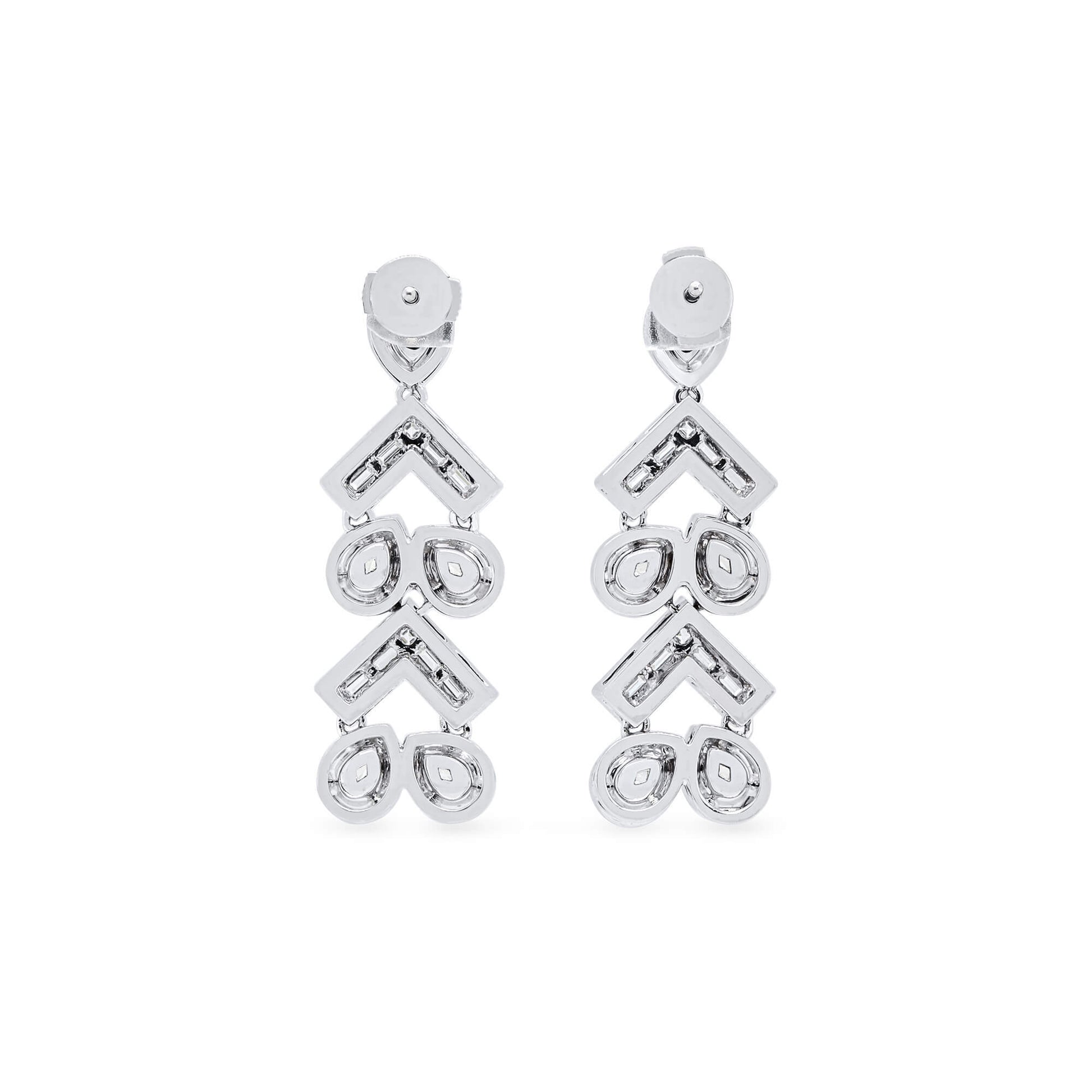 Yellow and White Diamond Earrings, 2.74 Ct. (4.58 Ct. TW), Multishape